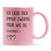 22Feels® Pärchen Geschenk zum Jahrestag, Hochzeitstag, Valentinstag etc. - Glitzertasse mit Spruch (Pink, 320ml)-Glitzertasse Pink 320ml-22Feels