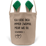 22Feels® Männer Frauen Osterkorb Ehefrau Ehemann Freund Freundin Ostern mit Henkel Ostergeschenk Tragetasche Ostern Deko Osternest Körbchen Hasenohren (Beige/Grün)-Ostern Tragetasche-22Feels