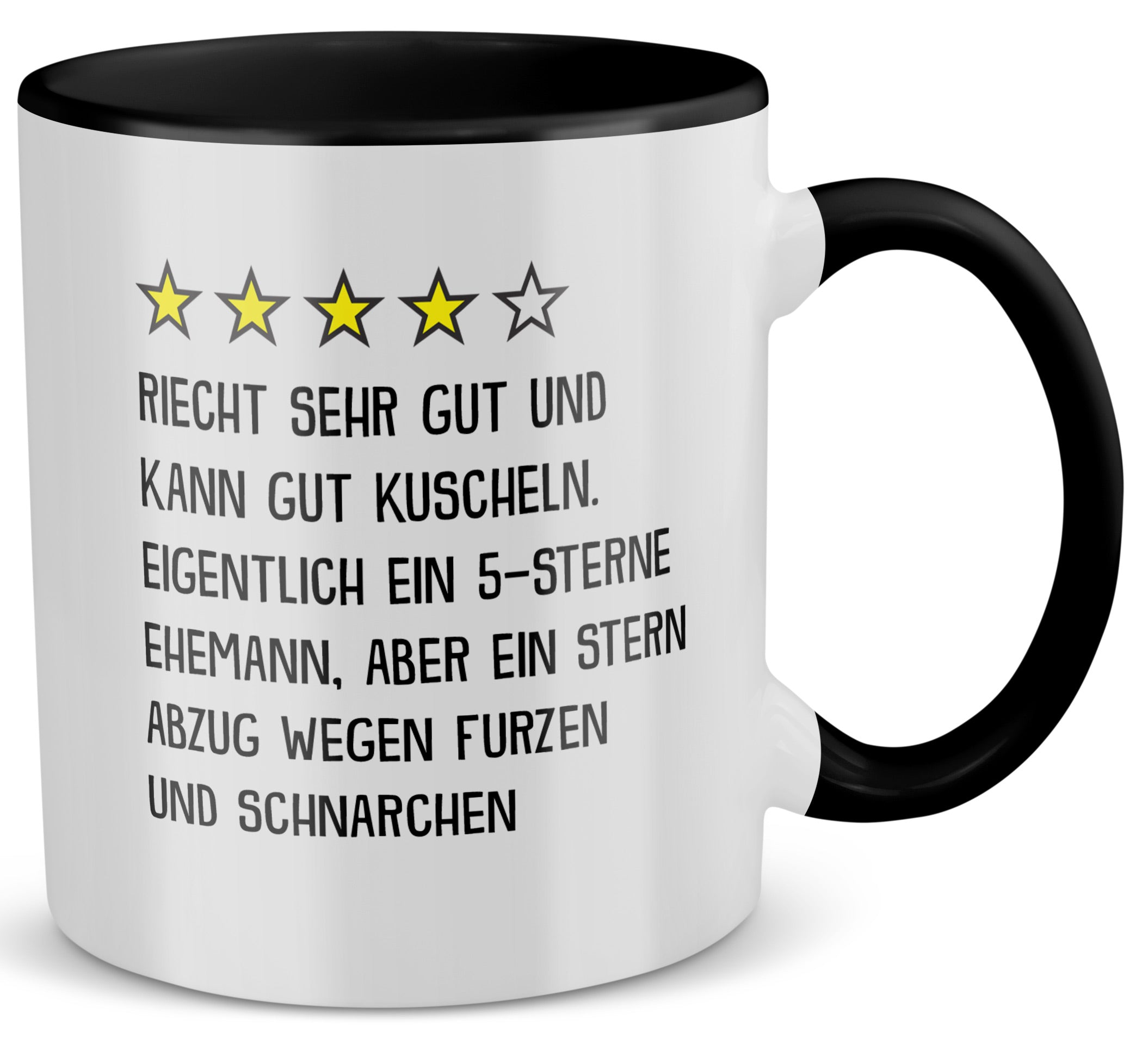22Feels® Ehemann Geschenk zum Hochzeitstag, Valentinstag etc. - Tasse mit Spruch (Weiss-Schwarz, 320ml)-TwoTone Tasse Weiss-Schwarz 320ml-22Feels