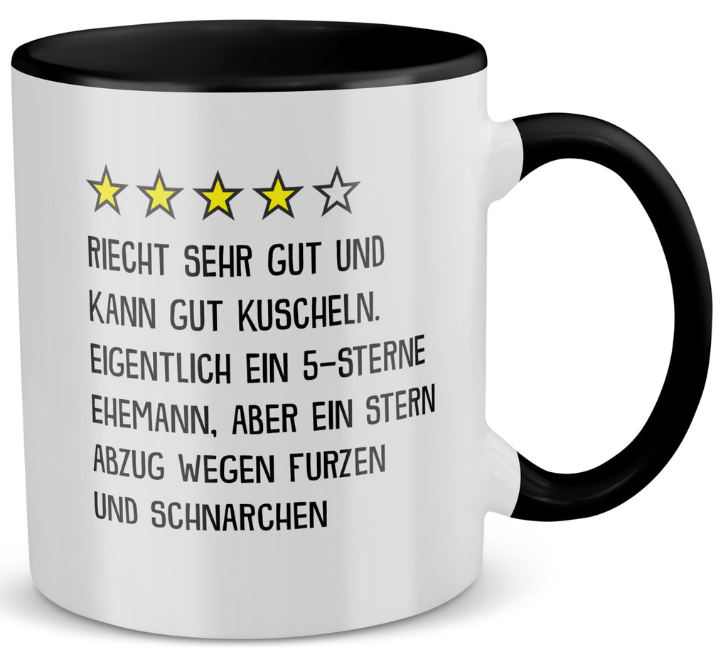 22Feels® Ehemann Geschenk zum Hochzeitstag, Valentinstag etc. - Tasse mit Spruch (Weiss-Schwarz, 320ml)-TwoTone Tasse Weiss-Schwarz 320ml-22Feels