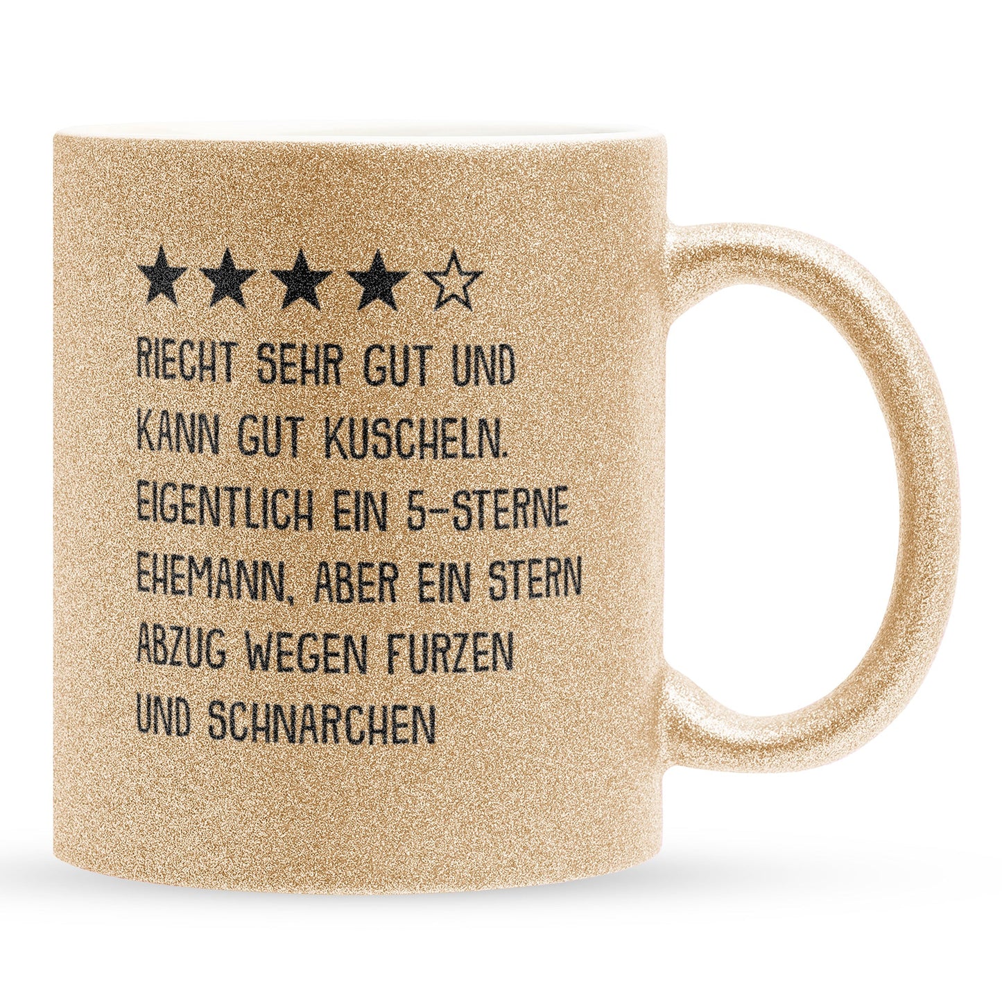 22Feels® Ehemann Geschenk zum Hochzeitstag, Valentinstag etc. - Glitzertasse mit Spruch (Gold, 320ml)-Glitzertasse Gold 320ml-22Feels