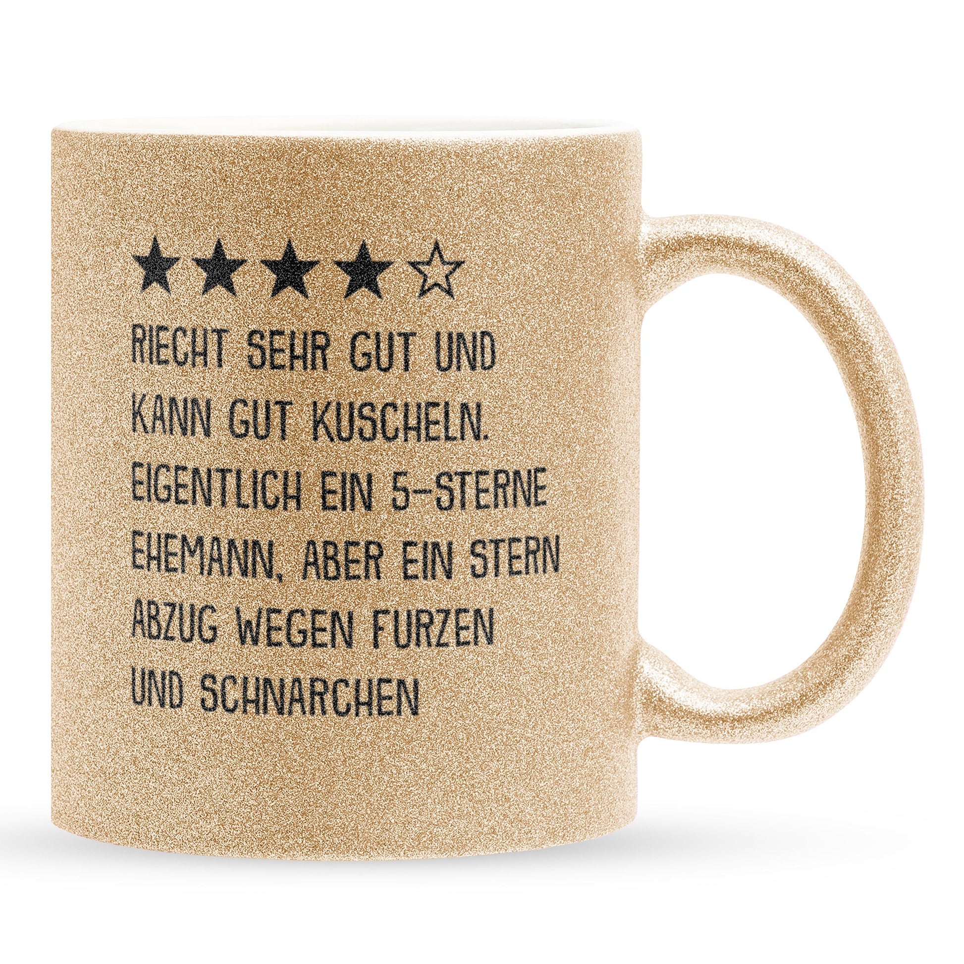 22Feels® Ehemann Geschenk zum Hochzeitstag, Valentinstag etc. - Glitzertasse mit Spruch (Gold, 320ml)-Glitzertasse Gold 320ml-22Feels