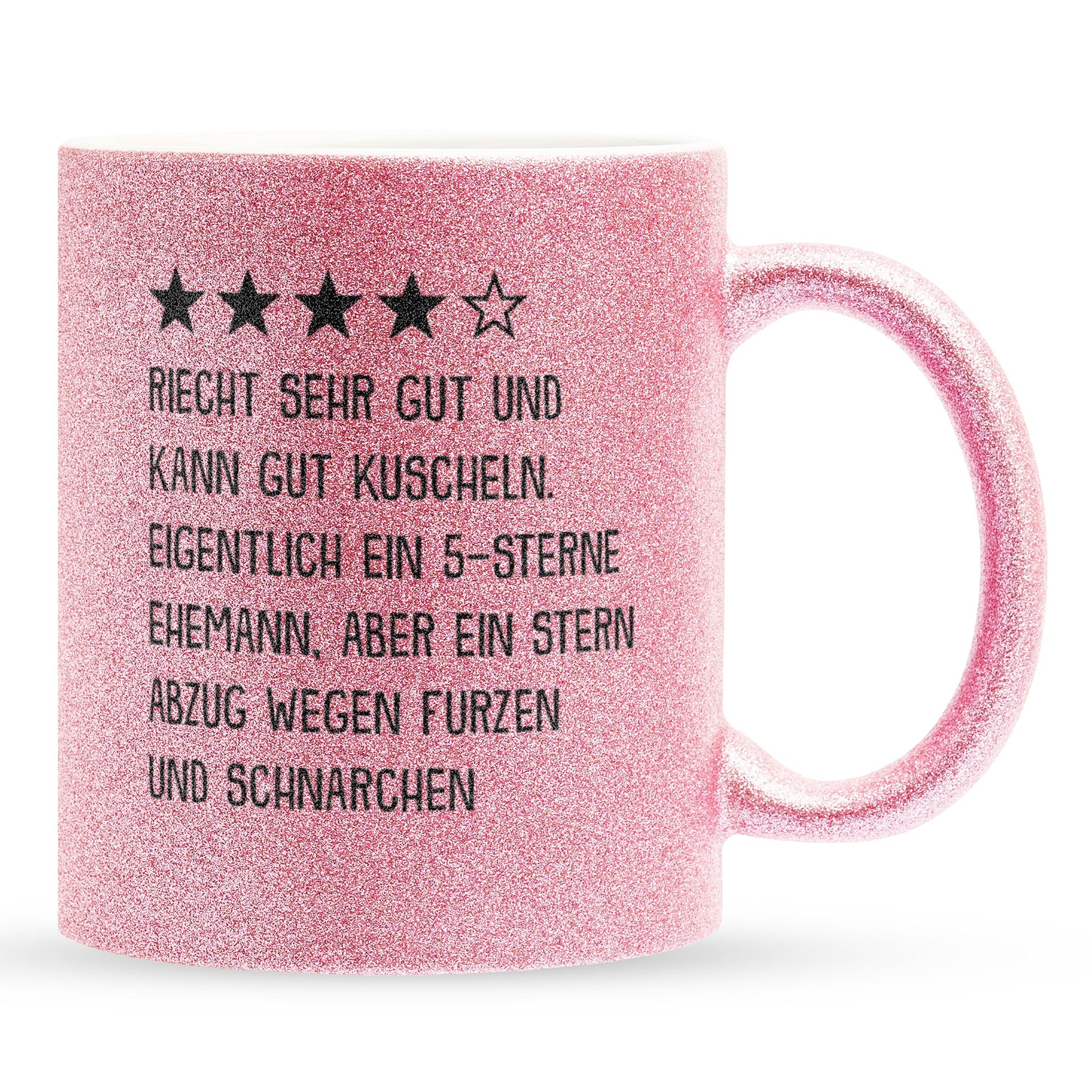 22Feels® Ehemann Geschenk zum Hochzeitstag, Valentinstag etc. - Glitzertasse mit Spruch (Pink, 320ml)-Glitzertasse Pink 320ml-22Feels