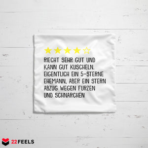22Feels® Ehemann Geschenk zum Hochzeitstag, Valentinstag etc. - Kissen mit Spruch (Weiss 40x40cm)-Kissen Weiss 40x40-22Feels
