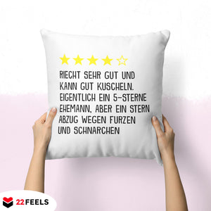 22Feels® Ehemann Geschenk zum Hochzeitstag, Valentinstag etc. - Kissen mit Spruch (Weiss 40x40cm)-Kissen Weiss 40x40-22Feels