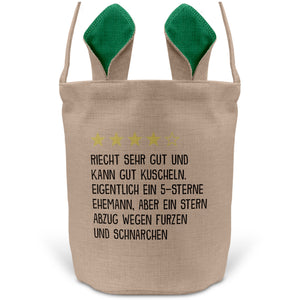 22Feels® Ehemann Osterkorb mit Henkel Ostergeschenk Tragetasche Ostern Deko Osternest Körbchen Hasenohren (Beige/Grün)-Ostern Tragetasche-22Feels