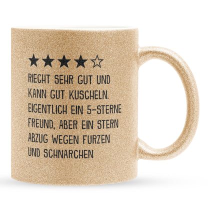22Feels® Freund Geschenk zum Jahrestag, Valentinstag etc. - Glitzertasse mit Spruch (Gold, 320ml)-Glitzertasse Gold 320ml-22Feels