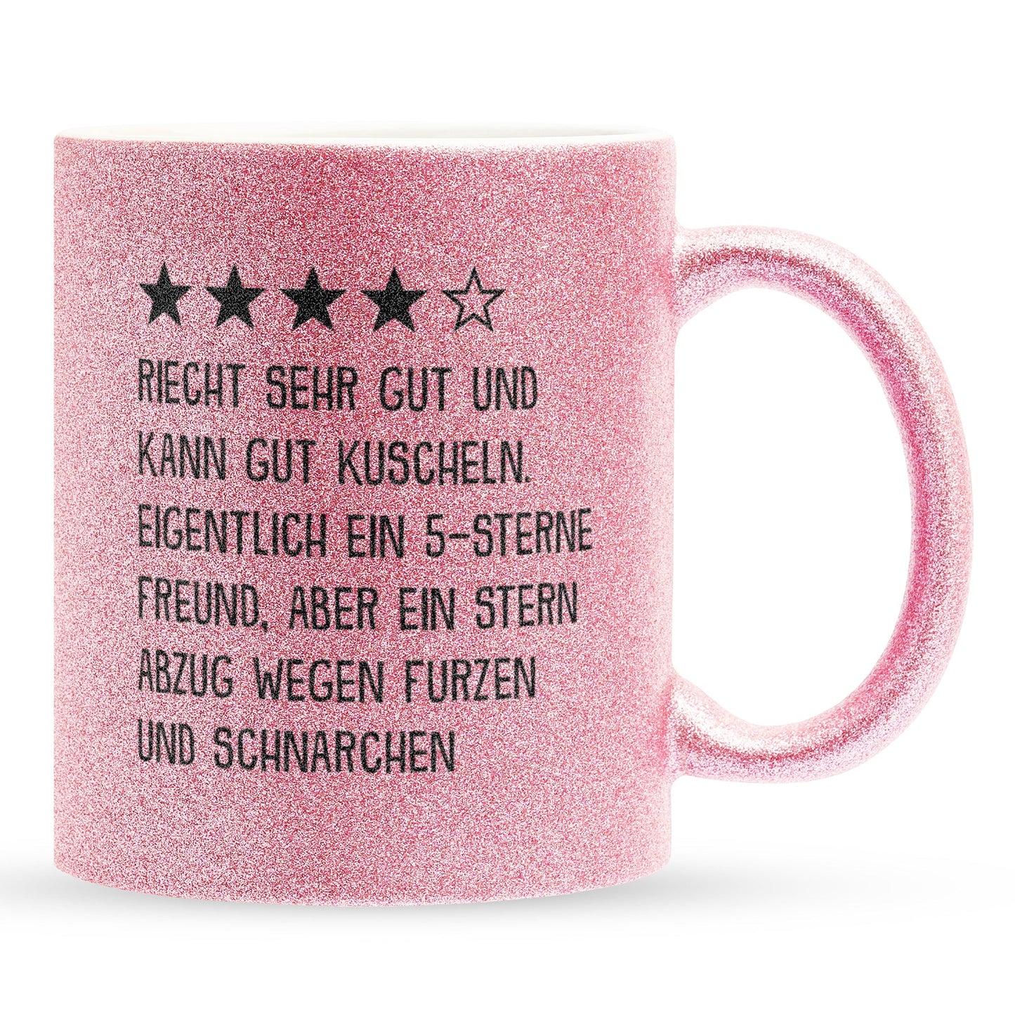 22Feels® Freund Geschenk zum Jahrestag, Valentinstag etc. - Glitzertasse mit Spruch (Pink, 320ml)-Glitzertasse Pink 320ml-22Feels