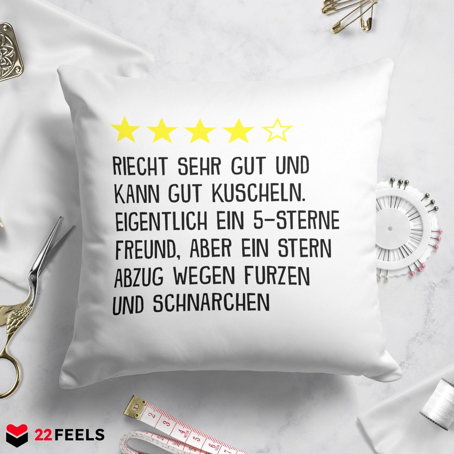 22Feels® Freund Geschenk zum Jahrestag, Valentinstag etc. - Kissen mit Spruch (Weiss 40x40cm)-Kissen Weiss 40x40-22Feels