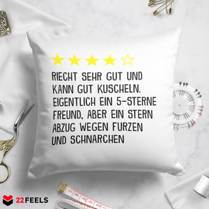 22Feels® Freund Geschenk zum Jahrestag, Valentinstag etc. - Kissen mit Spruch (Weiss 40x40cm)-Kissen Weiss 40x40-22Feels