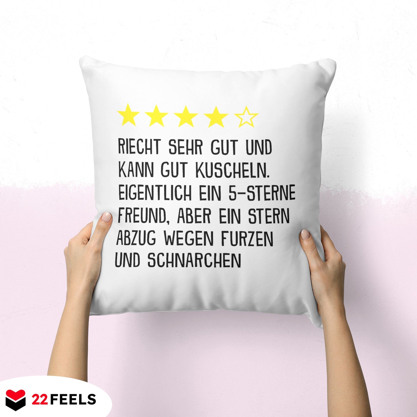 22Feels® Freund Geschenk zum Jahrestag, Valentinstag etc. - Kissen mit Spruch (Weiss 40x40cm)-Kissen Weiss 40x40-22Feels