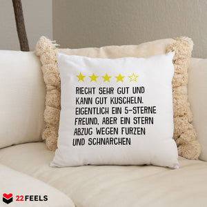 22Feels® Freund Geschenk zum Jahrestag, Valentinstag etc. - Kissen mit Spruch (Weiss 40x40cm)-Kissen Weiss 40x40-22Feels