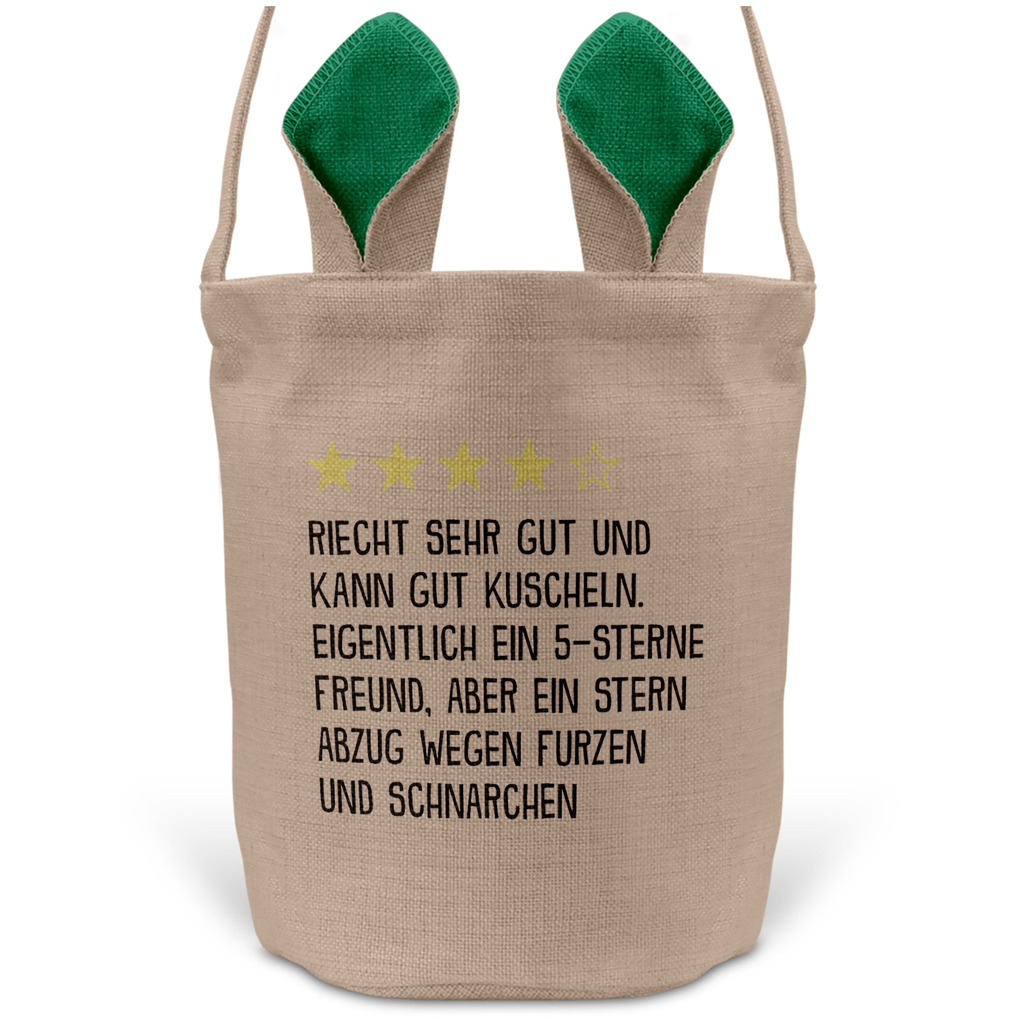 22Feels® Freund Paar Osterkorb mit Henkel Ostergeschenk Tragetasche Ostern Deko Osternest Körbchen Hasenohren (Beige/Grün)-Ostern Tragetasche-22Feels
