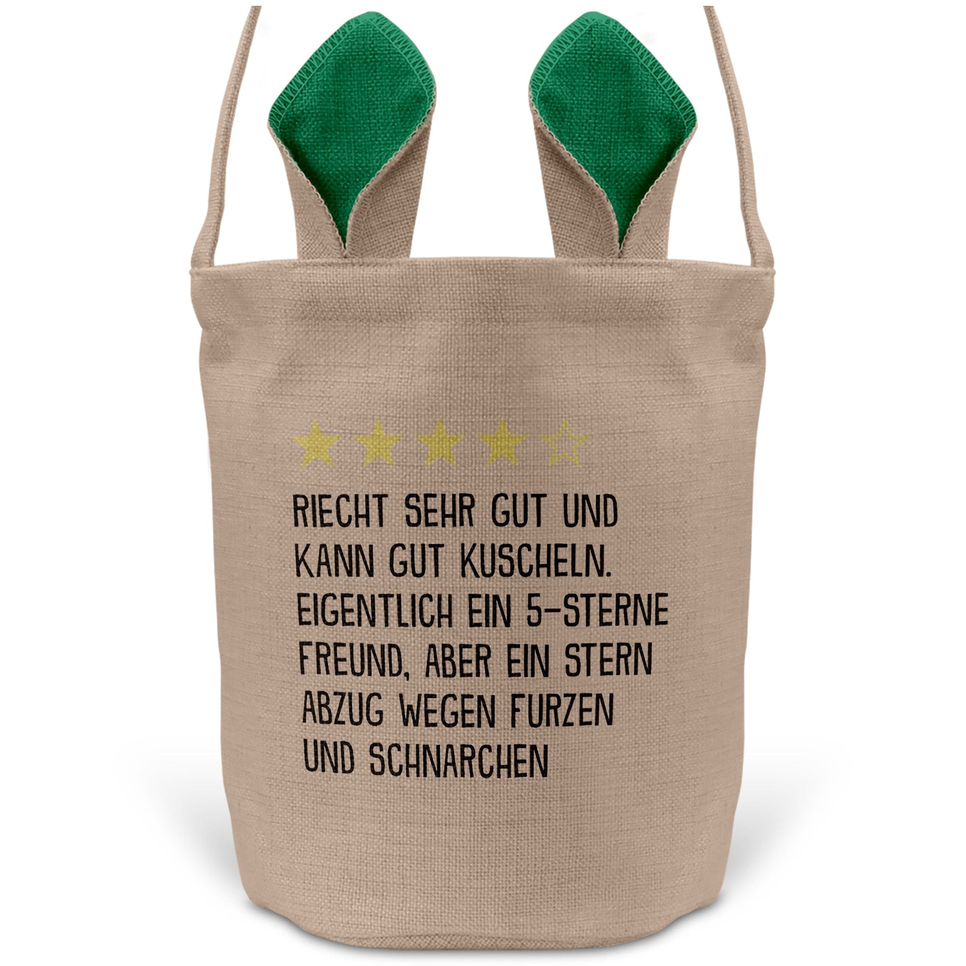 22Feels® Freund Paar Osterkorb mit Henkel Ostergeschenk Tragetasche Ostern Deko Osternest Körbchen Hasenohren (Beige/Grün)-Ostern Tragetasche-22Feels