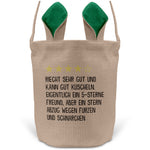 22Feels® Freund Paar Osterkorb mit Henkel Ostergeschenk Tragetasche Ostern Deko Osternest Körbchen Hasenohren (Beige/Grün)-Ostern Tragetasche-22Feels