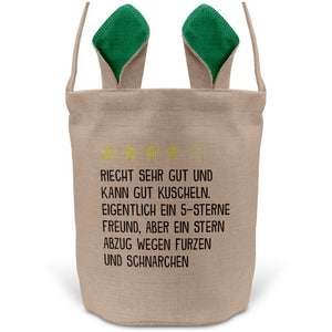 22Feels® Freund Paar Osterkorb mit Henkel Ostergeschenk Tragetasche Ostern Deko Osternest Körbchen Hasenohren (Beige/Grün)-Ostern Tragetasche-22Feels