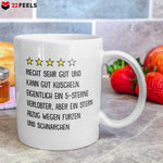 22Feels® Geschenk für verlobte Männer - Tasse mit Spruch: 4 Sterne Verlobter (Weiss, 320ml)-Weisse Tasse 320ml-22Feels