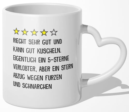 22Feels® Verlobter Geschenk - Tasse mit Spruch (Herzhenkel, Weiss, 320ml)-Tasse Weiss Herzhenkel 320ml-22Feels