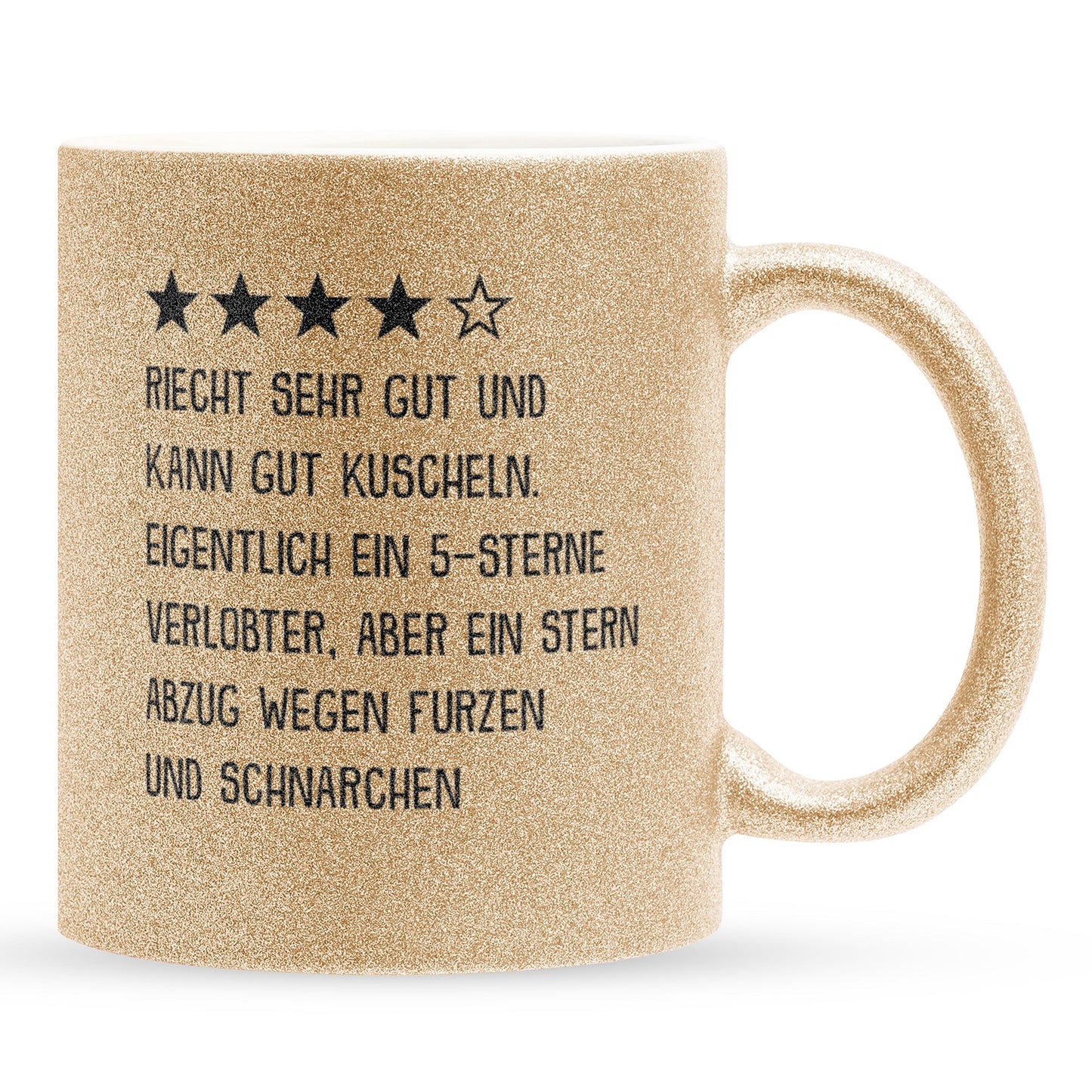 22Feels® Verlobter Geschenk - Glitzertasse mit Spruch (Gold, 320ml)-Glitzertasse Gold 320ml-22Feels