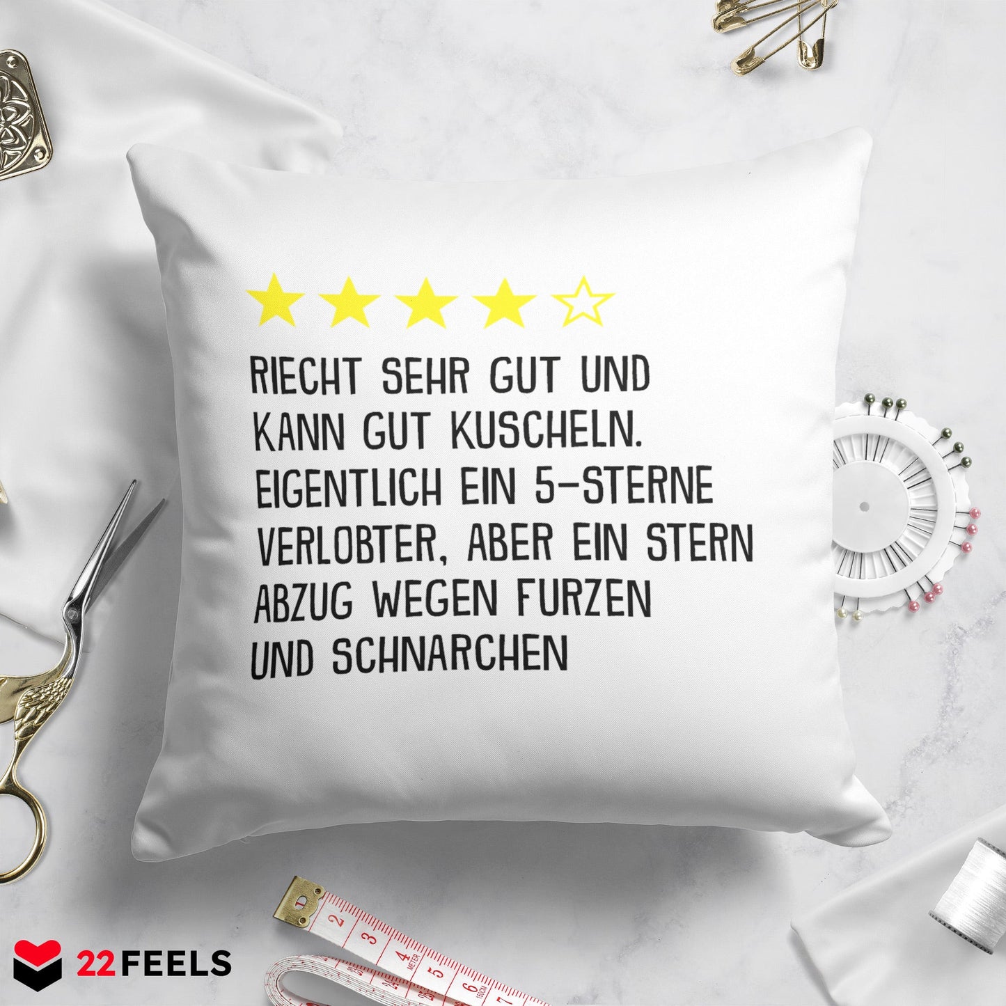 22Feels® Verlobter Geschenk - Kissen mit Spruch (Weiss 40x40cm)-Kissen Weiss 40x40-22Feels