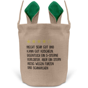 22Feels® Verlobter Männer Osterkorb mit Henkel Ostergeschenk Tragetasche Ostern Deko Osternest Körbchen Hasenohren (Beige/Grün)-Ostern Tragetasche-22Feels