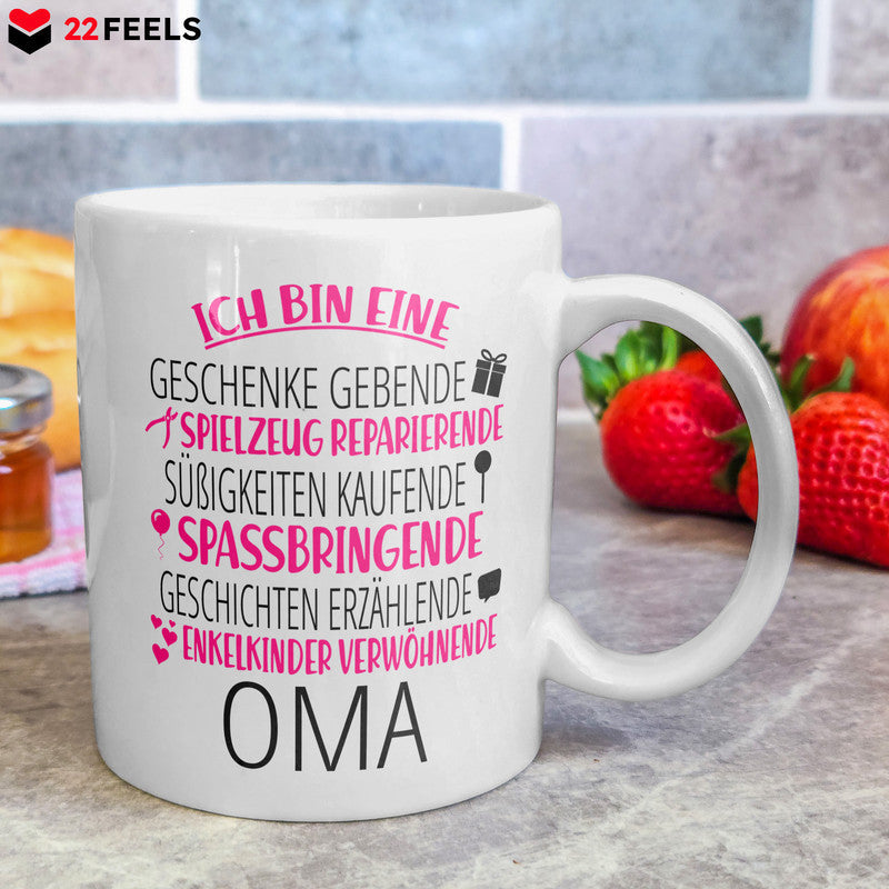 22Feels® Geschenk für Grossmütter - Tasse mit Spruch: Ich Bin Eine Geschenke Gebende Oma (Weiss, 320ml)-Weisse Tasse 320ml-22Feels