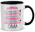 22Feels® Oma Geschenk - Tasse mit Spruch (Weiss-Schwarz, 320ml)-TwoTone Tasse Weiss-Schwarz 320ml-22Feels