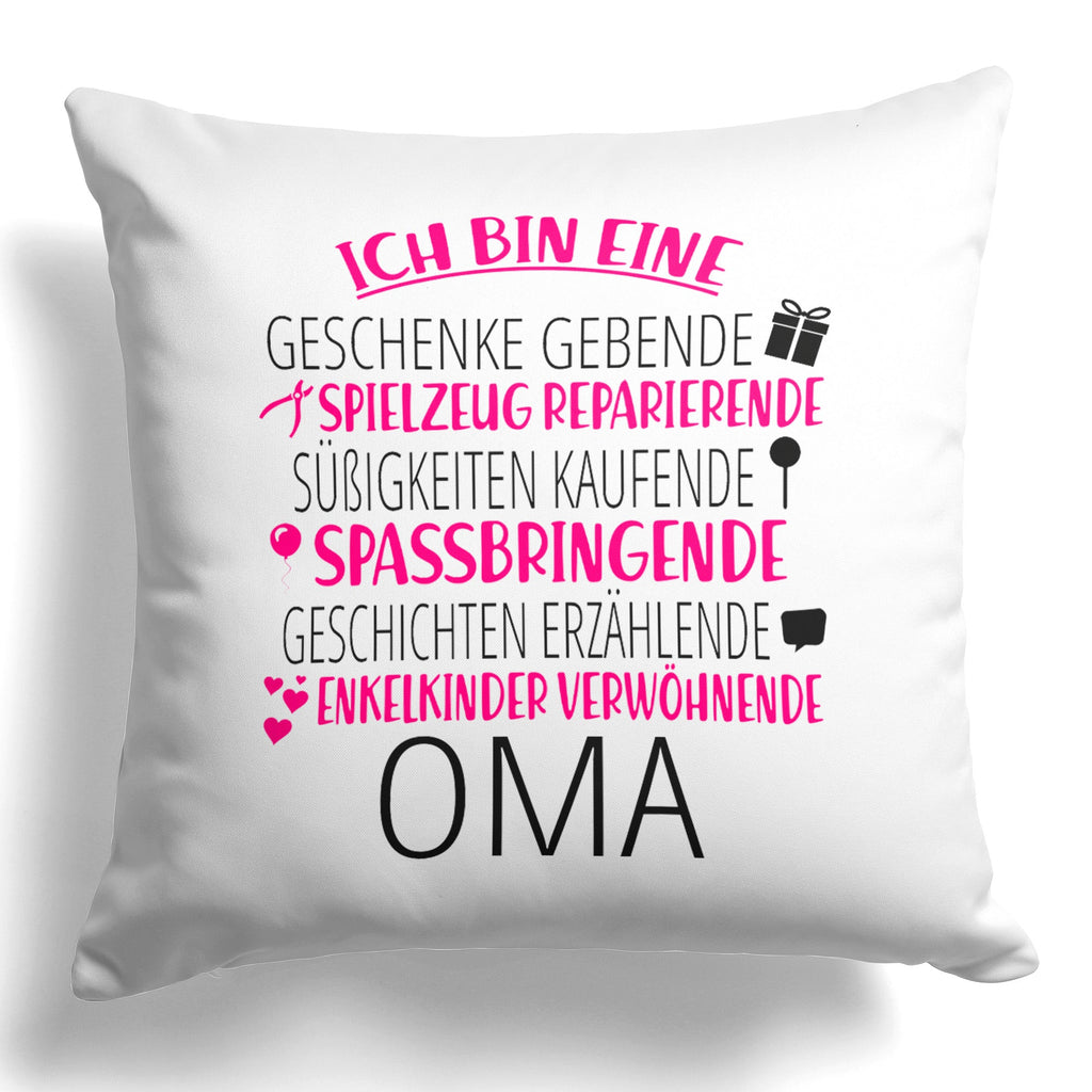 22Feels® Oma Geschenk - Kissen mit Spruch (Weiss 40x40cm)-Kissen Weiss 40x40-22Feels