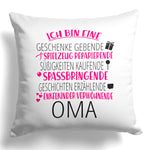 22Feels® Oma Geschenk - Kissen mit Spruch (Weiss 40x40cm)-Kissen Weiss 40x40-22Feels