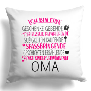 22Feels® Oma Geschenk - Kissen mit Spruch (Weiss 40x40cm)-Kissen Weiss 40x40-22Feels