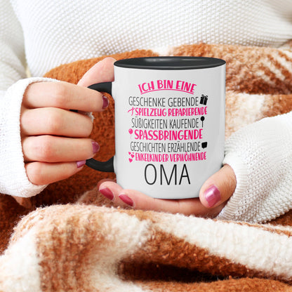 22Feels® Oma Geschenk - Tasse mit Spruch (Weiss-Schwarz, 320ml)-TwoTone Tasse Weiss-Schwarz 320ml-22Feels