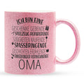 22Feels® Oma Geschenk - Glitzertasse mit Spruch (Pink, 320ml)-Glitzertasse Pink 320ml-22Feels