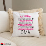 22Feels® Oma Geschenk - Kissen mit Spruch (Weiss 40x40cm)-Kissen Weiss 40x40-22Feels