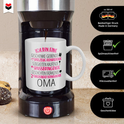 22Feels® Geschenk für Grossmütter - Tasse mit Spruch: Ich Bin Eine Geschenke Gebende Oma (Weiss, 320ml)-Weisse Tasse 320ml-22Feels