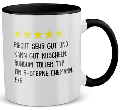 22Feels® Ehemann Geschenk zum Hochzeitstag, Valentinstag etc. - Tasse mit Spruch (Weiss-Schwarz, 320ml)-TwoTone Tasse Weiss-Schwarz 320ml-22Feels