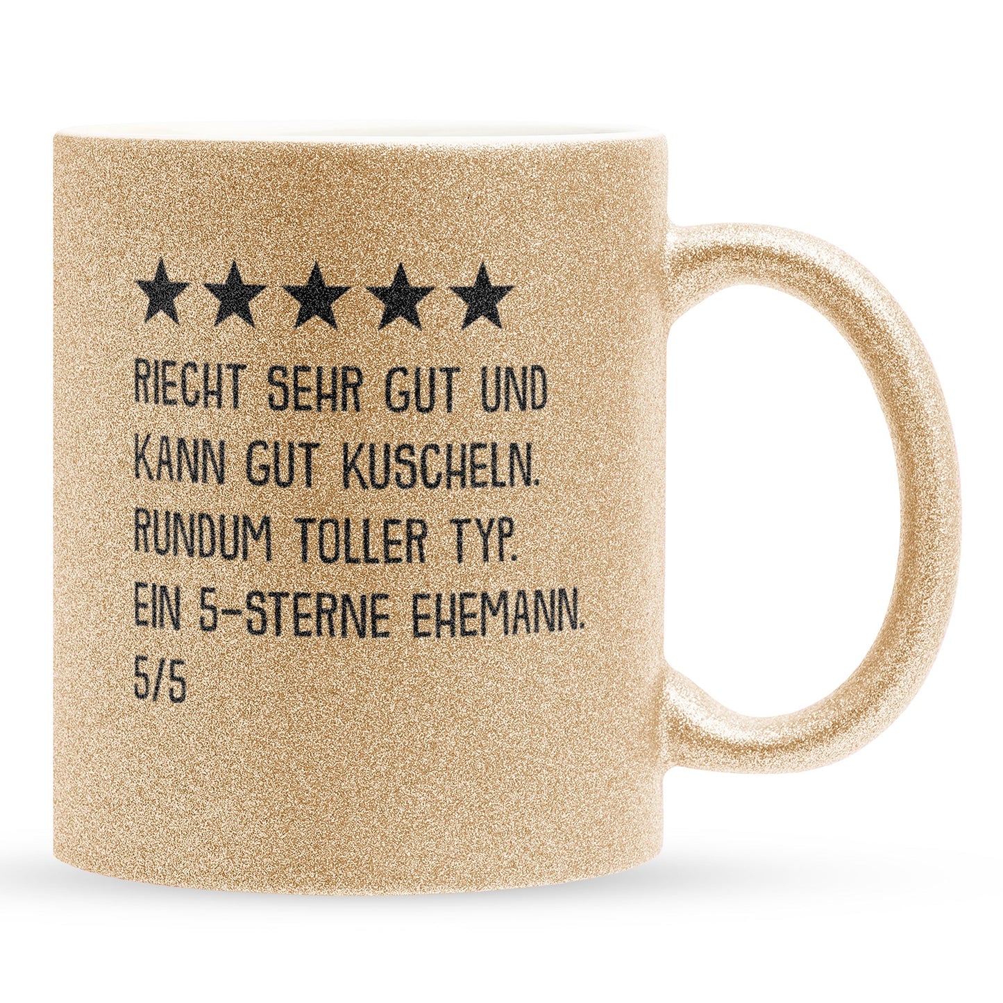22Feels® Ehemann Geschenk zum Hochzeitstag, Valentinstag etc. - Glitzertasse mit Spruch (Gold, 320ml)-Glitzertasse Gold 320ml-22Feels