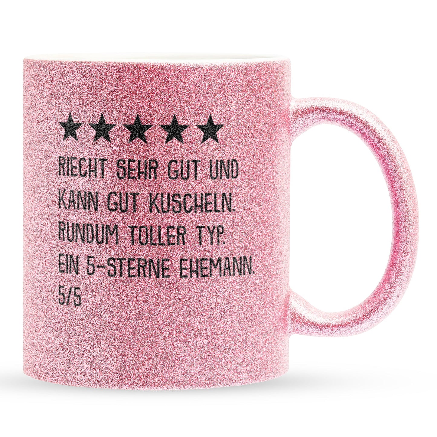 22Feels® Ehemann Geschenk zum Hochzeitstag, Valentinstag etc. - Glitzertasse mit Spruch (Pink, 320ml)-Glitzertasse Pink 320ml-22Feels
