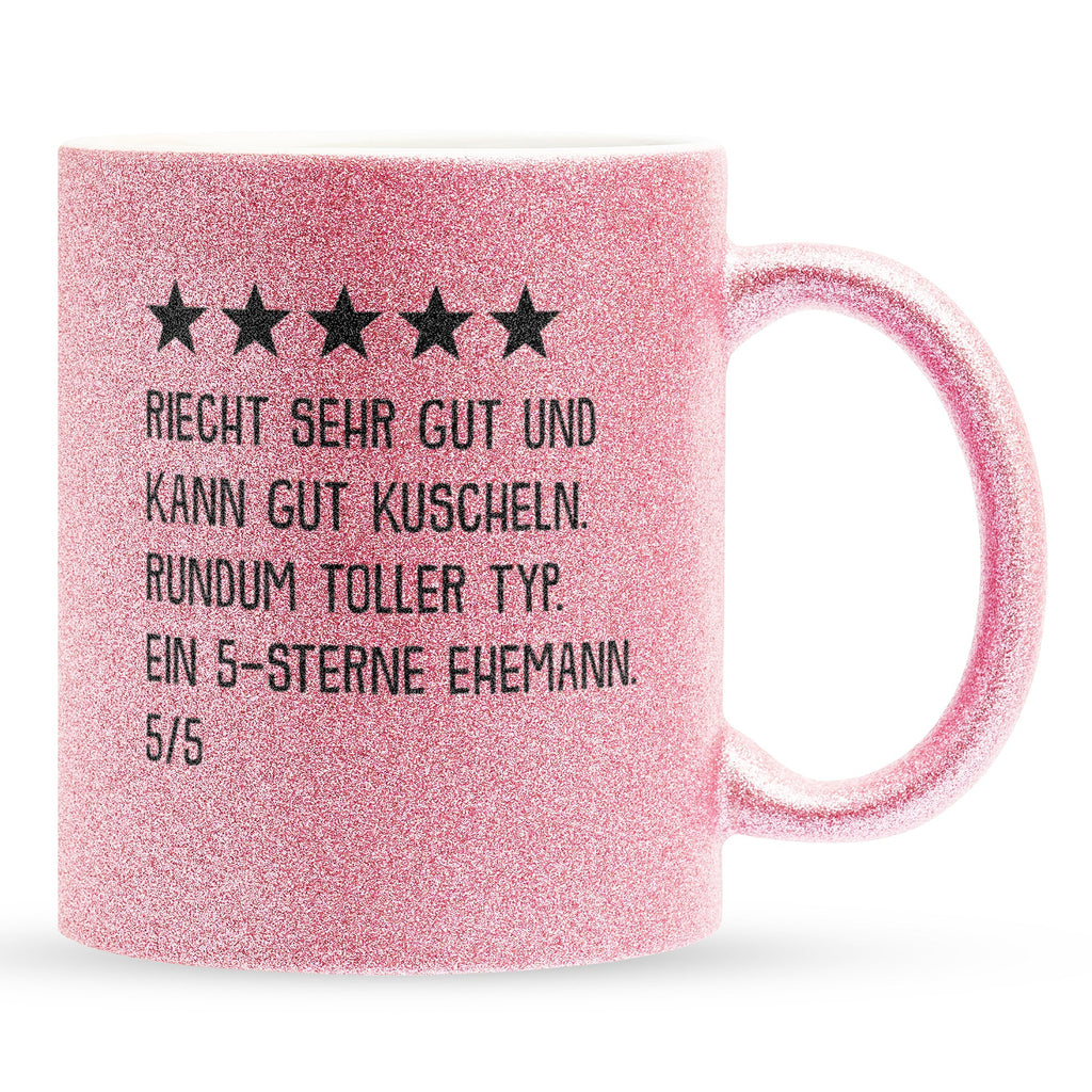 22Feels® Ehemann Geschenk zum Hochzeitstag, Valentinstag etc. - Glitzertasse mit Spruch (Pink, 320ml)-Glitzertasse Pink 320ml-22Feels