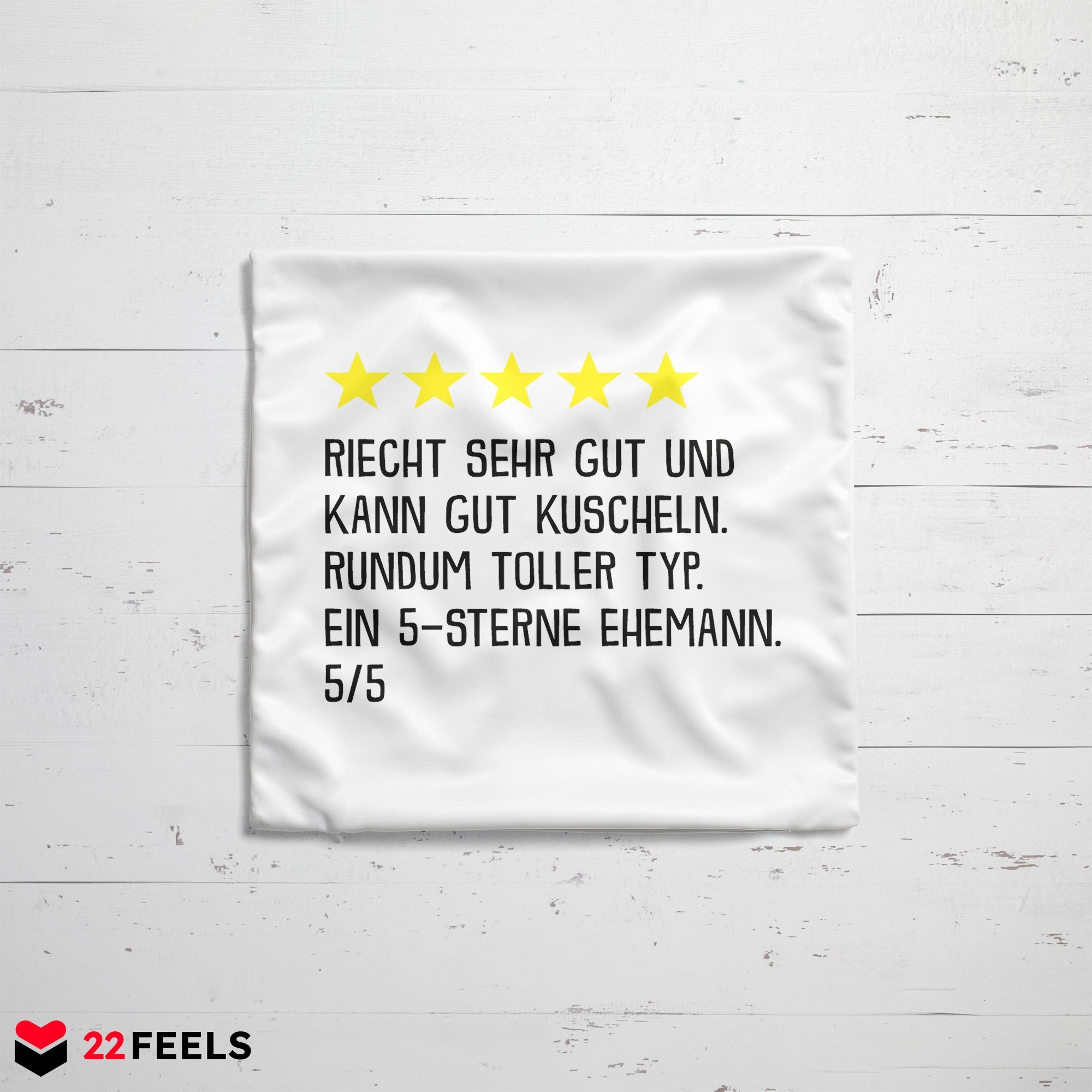 22Feels® Ehemann Geschenk zum Hochzeitstag, Valentinstag etc. - Kissen mit Spruch (Weiss 40x40cm)-Kissen Weiss 40x40-22Feels