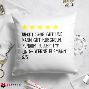22Feels® Ehemann Geschenk zum Hochzeitstag, Valentinstag etc. - Kissen mit Spruch (Weiss 40x40cm)-Kissen Weiss 40x40-22Feels