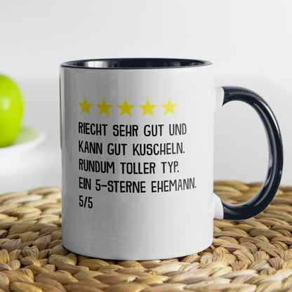 22Feels® Ehemann Geschenk zum Hochzeitstag, Valentinstag etc. - Tasse mit Spruch (Weiss-Schwarz, 320ml)-TwoTone Tasse Weiss-Schwarz 320ml-22Feels