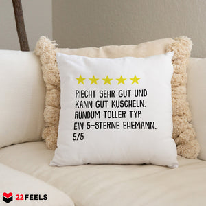 22Feels® Ehemann Geschenk zum Hochzeitstag, Valentinstag etc. - Kissen mit Spruch (Weiss 40x40cm)-Kissen Weiss 40x40-22Feels