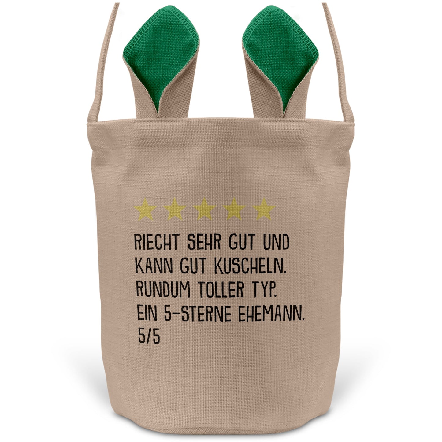 22Feels® Ehemann Osterkorb mit Henkel Ostergeschenk Tragetasche Ostern Deko Osternest Körbchen Hasenohren (Beige/Grün)-Ostern Tragetasche-22Feels