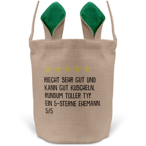 22Feels® Ehemann Osterkorb mit Henkel Ostergeschenk Tragetasche Ostern Deko Osternest Körbchen Hasenohren (Beige/Grün)-Ostern Tragetasche-22Feels