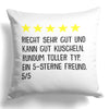 22Feels® Freund Geschenk zum Jahrestag, Valentinstag etc. - Kissen mit Spruch (Weiss 40x40cm)-Kissen Weiss 40x40-22Feels