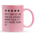 22Feels® Freund Geschenk zum Jahrestag, Valentinstag etc. - Glitzertasse mit Spruch (Pink, 320ml)-Glitzertasse Pink 320ml-22Feels