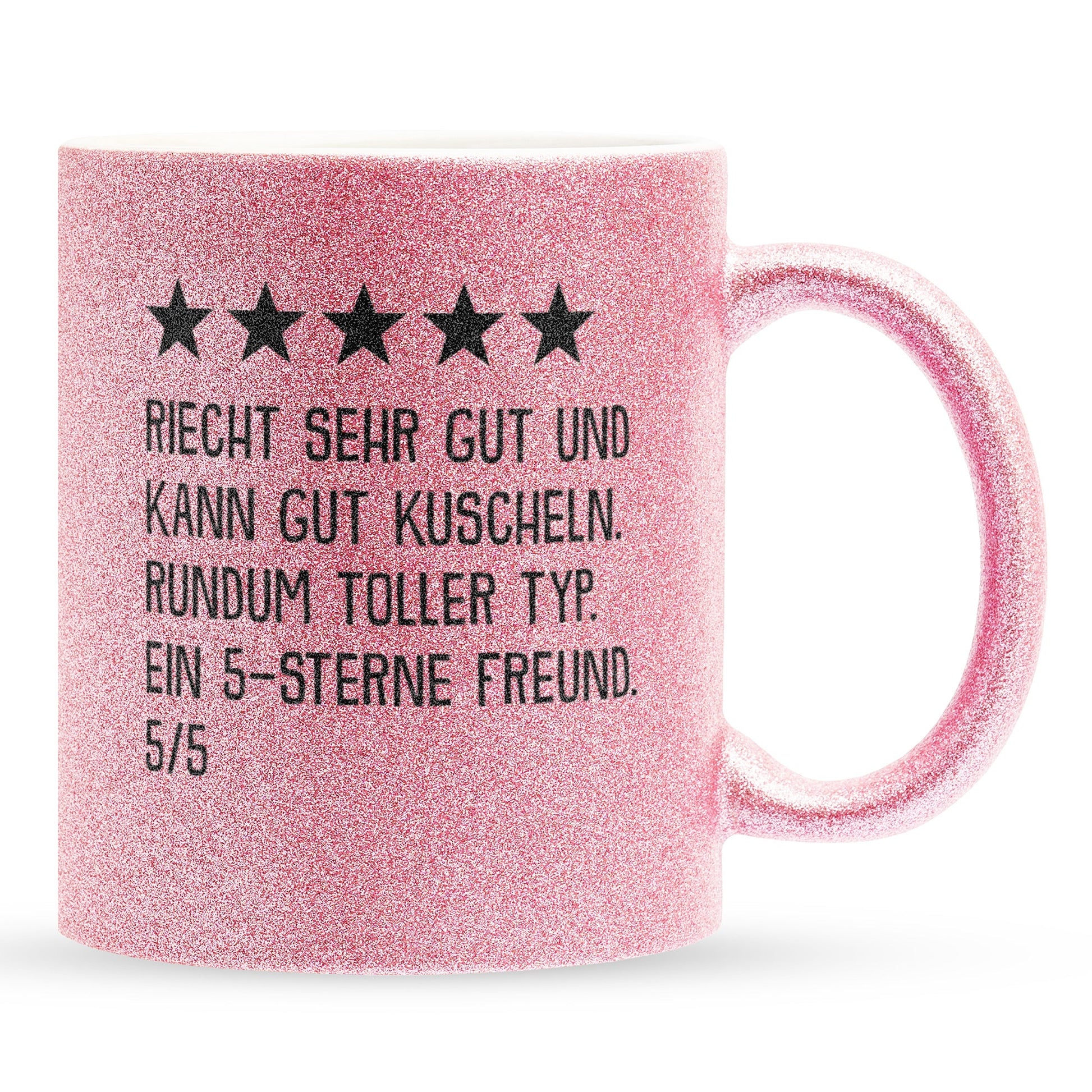22Feels® Freund Geschenk zum Jahrestag, Valentinstag etc. - Glitzertasse mit Spruch (Pink, 320ml)-Glitzertasse Pink 320ml-22Feels