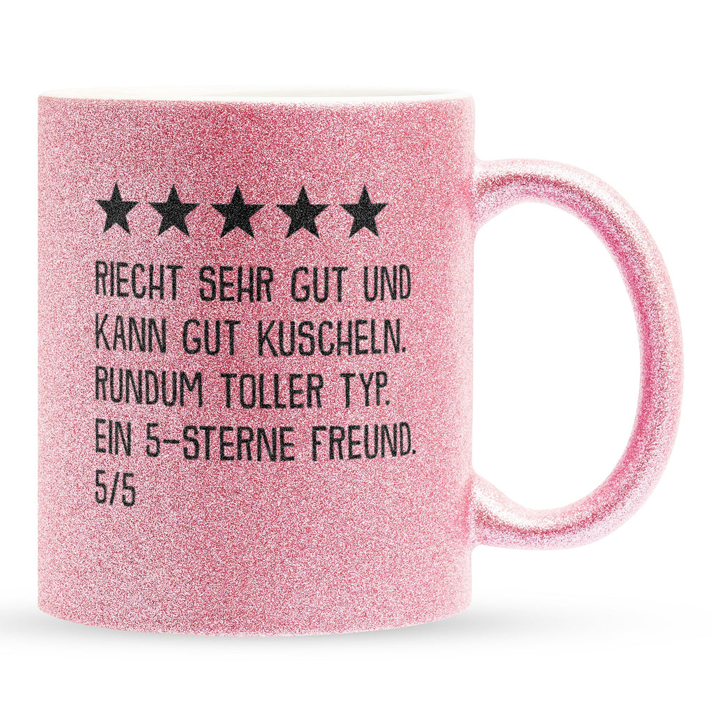 22Feels® Freund Geschenk zum Jahrestag, Valentinstag etc. - Glitzertasse mit Spruch (Pink, 320ml)-Glitzertasse Pink 320ml-22Feels