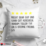 22Feels® Freund Geschenk zum Jahrestag, Valentinstag etc. - Kissen mit Spruch (Weiss 40x40cm)-Kissen Weiss 40x40-22Feels
