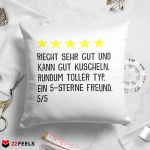22Feels® Freund Geschenk zum Jahrestag, Valentinstag etc. - Kissen mit Spruch (Weiss 40x40cm)-Kissen Weiss 40x40-22Feels